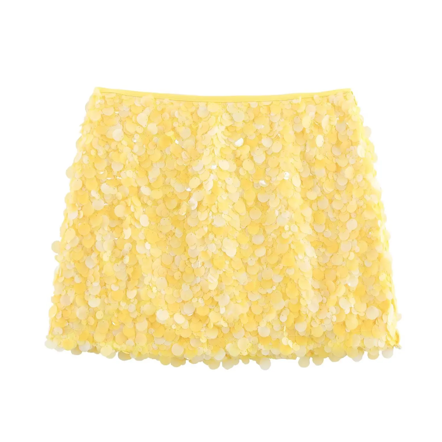 HH Women Summer Fashion Party Style Sequin Mini Slim Skirt Female Sexy Elegant Banquet Zipper High Waist Short A-Line Skirt