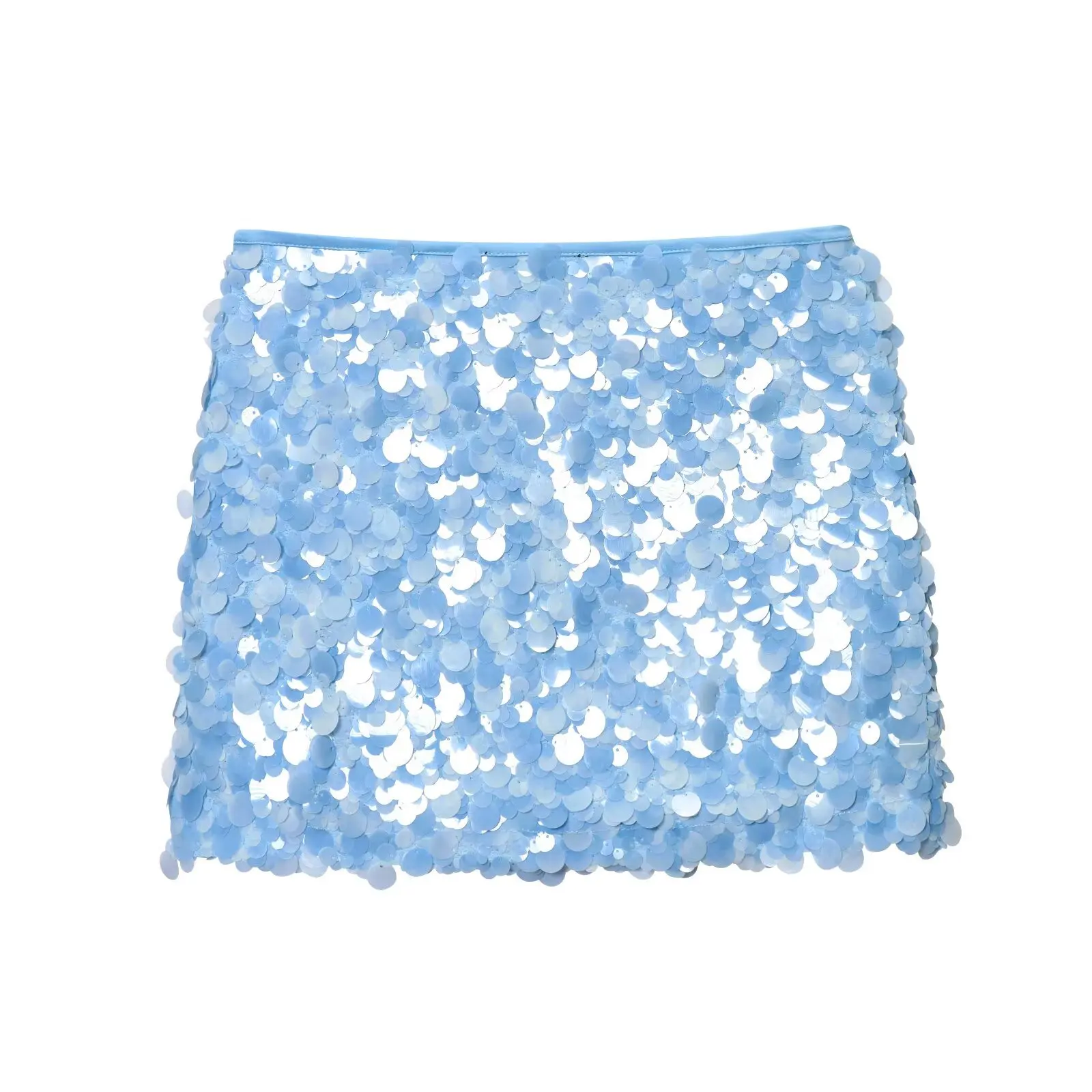 HH Women Summer Fashion Party Style Sequin Mini Slim Skirt Female Sexy Elegant Banquet Zipper High Waist Short A-Line Skirt