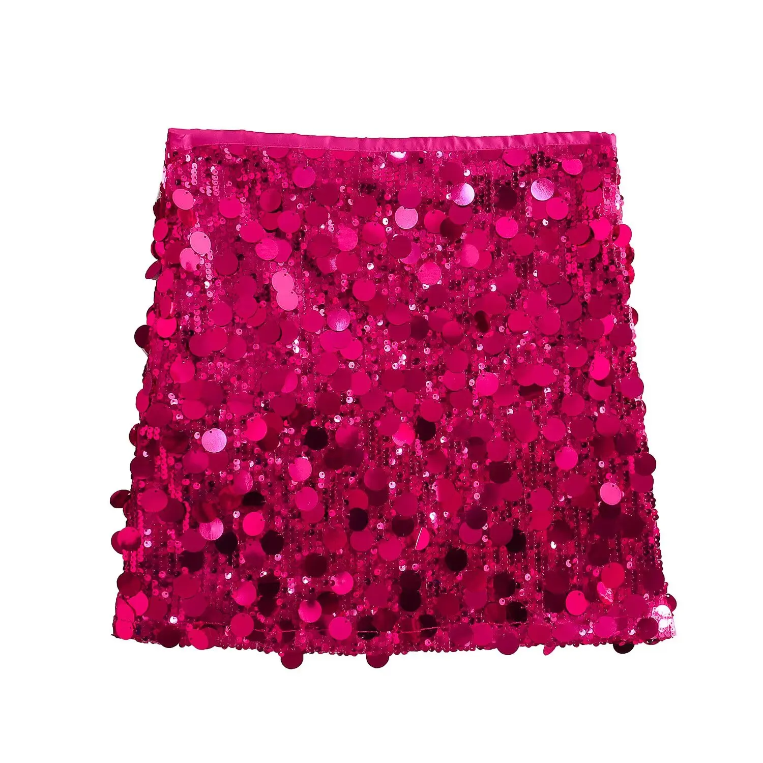 HH Women Summer Fashion Party Style Sequin Mini Slim Skirt Female Sexy Elegant Banquet Zipper High Waist Short A-Line Skirt