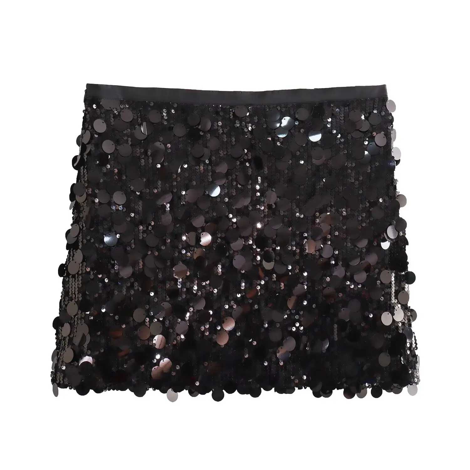 HH Women Summer Fashion Party Style Sequin Mini Slim Skirt Female Sexy Elegant Banquet Zipper High Waist Short A-Line Skirt