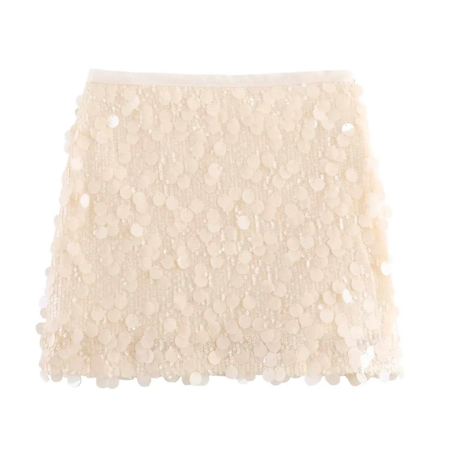 HH Women Summer Fashion Party Style Sequin Mini Slim Skirt Female Sexy Elegant Banquet Zipper High Waist Short A-Line Skirt