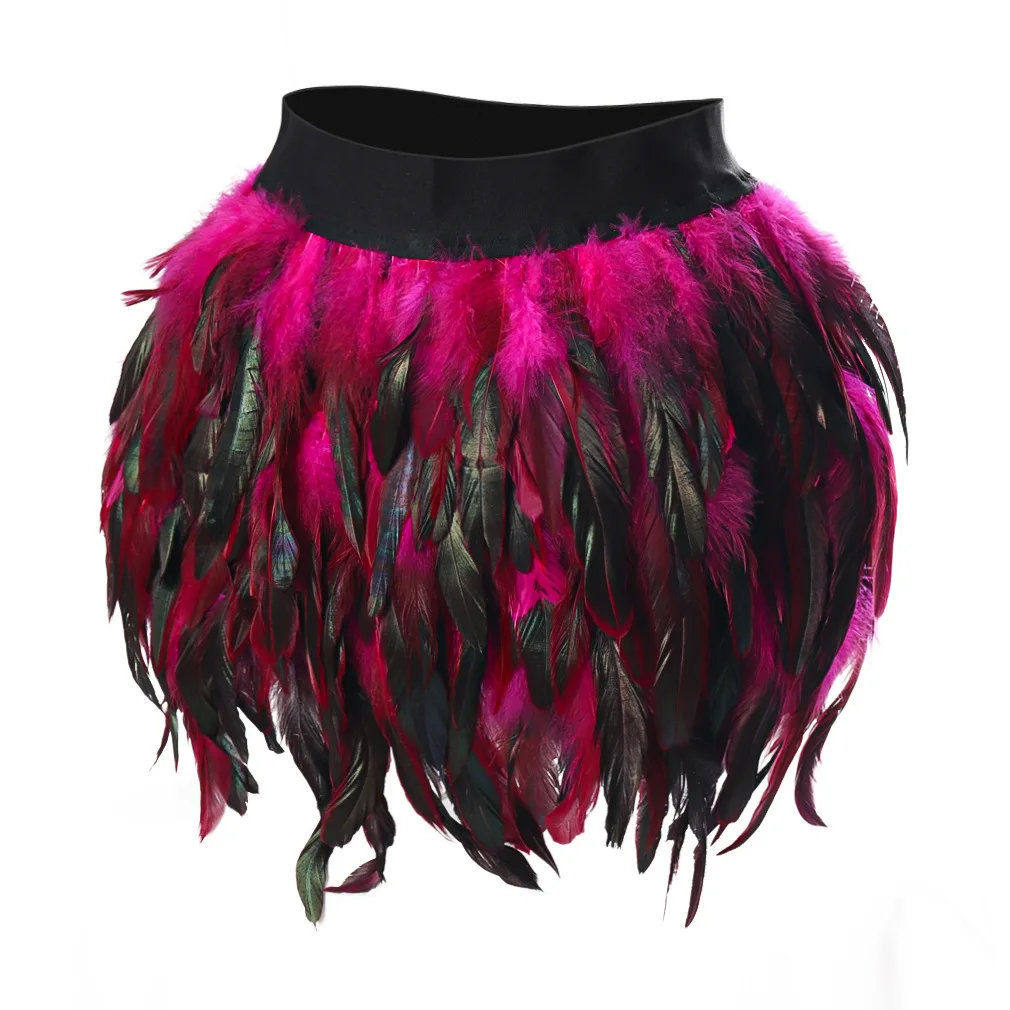 Irregular Dance Skirt Gothic Festival Carnival Party Dance Summer Women's Fashion Feather Skirt Bar Jazz Multi-color Short Skirt