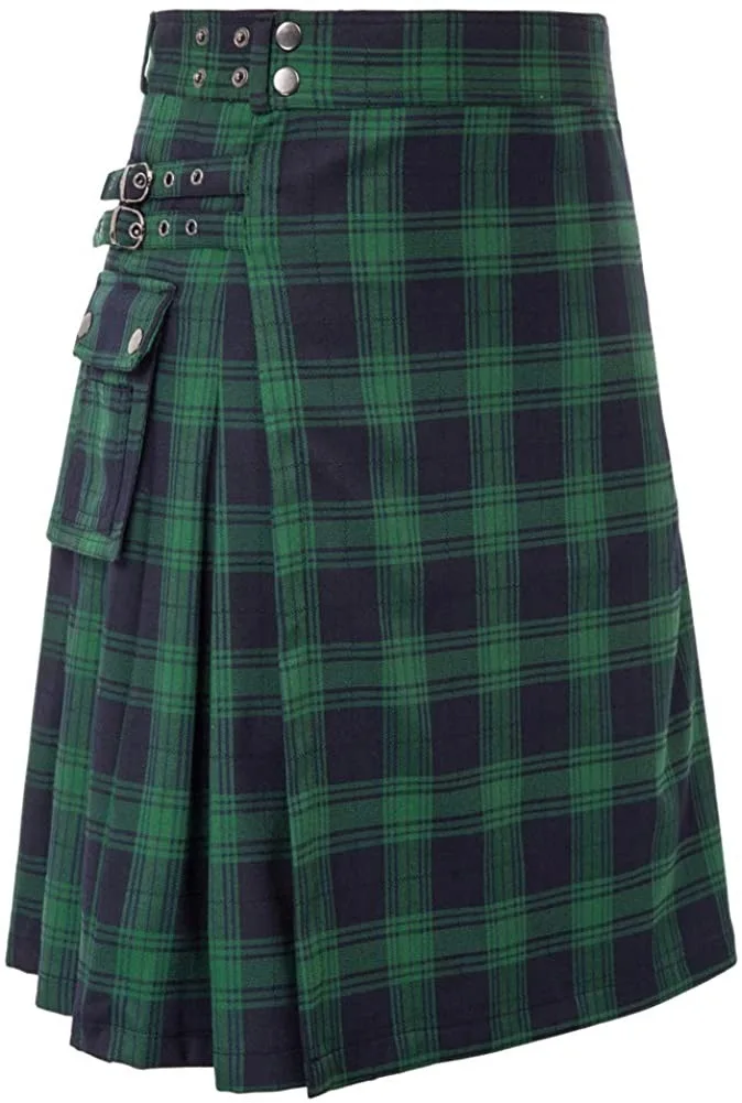2026 Vintage Scottish-Style Buckle Skirt for Men & Women,Multi-Color Plaid Patchwork Contrast Pleated Stage Performance Skirts