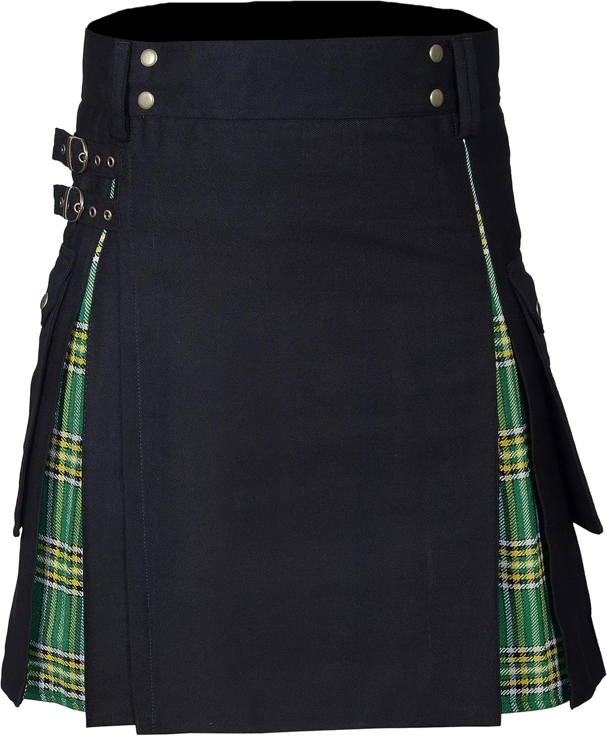 2026 Vintage Scottish-Style Buckle Skirt for Men & Women,Multi-Color Plaid Patchwork Contrast Pleated Stage Performance Skirts