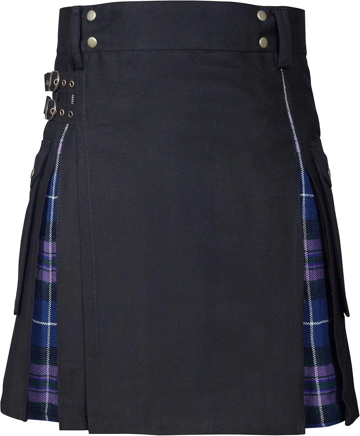 2026 Vintage Scottish-Style Buckle Skirt for Men & Women,Multi-Color Plaid Patchwork Contrast Pleated Stage Performance Skirts