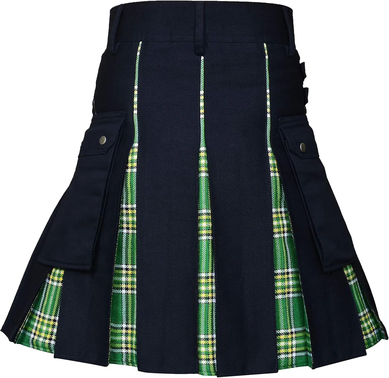 2026 Vintage Scottish-Style Buckle Skirt for Men & Women,Multi-Color Plaid Patchwork Contrast Pleated Stage Performance Skirts
