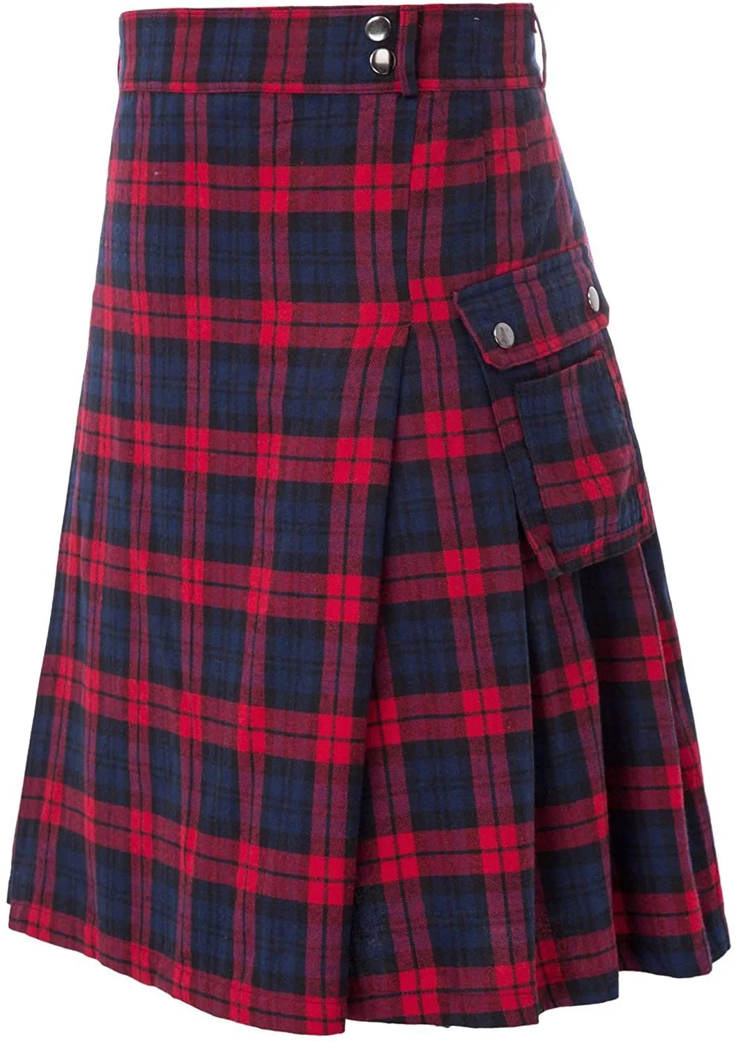 2026 Vintage Scottish-Style Buckle Skirt for Men & Women,Multi-Color Plaid Patchwork Contrast Pleated Stage Performance Skirts