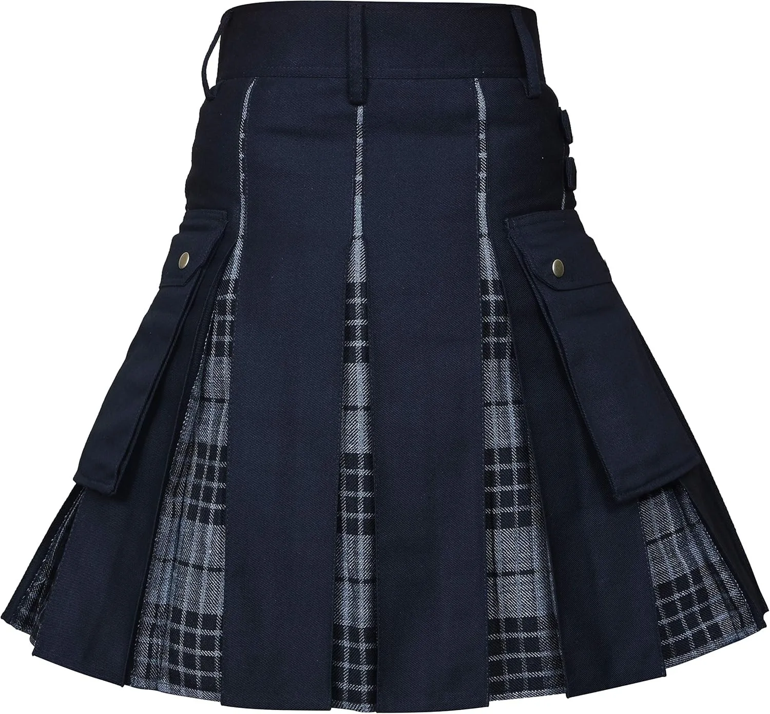 2026 Vintage Scottish-Style Buckle Skirt for Men & Women,Multi-Color Plaid Patchwork Contrast Pleated Stage Performance Skirts