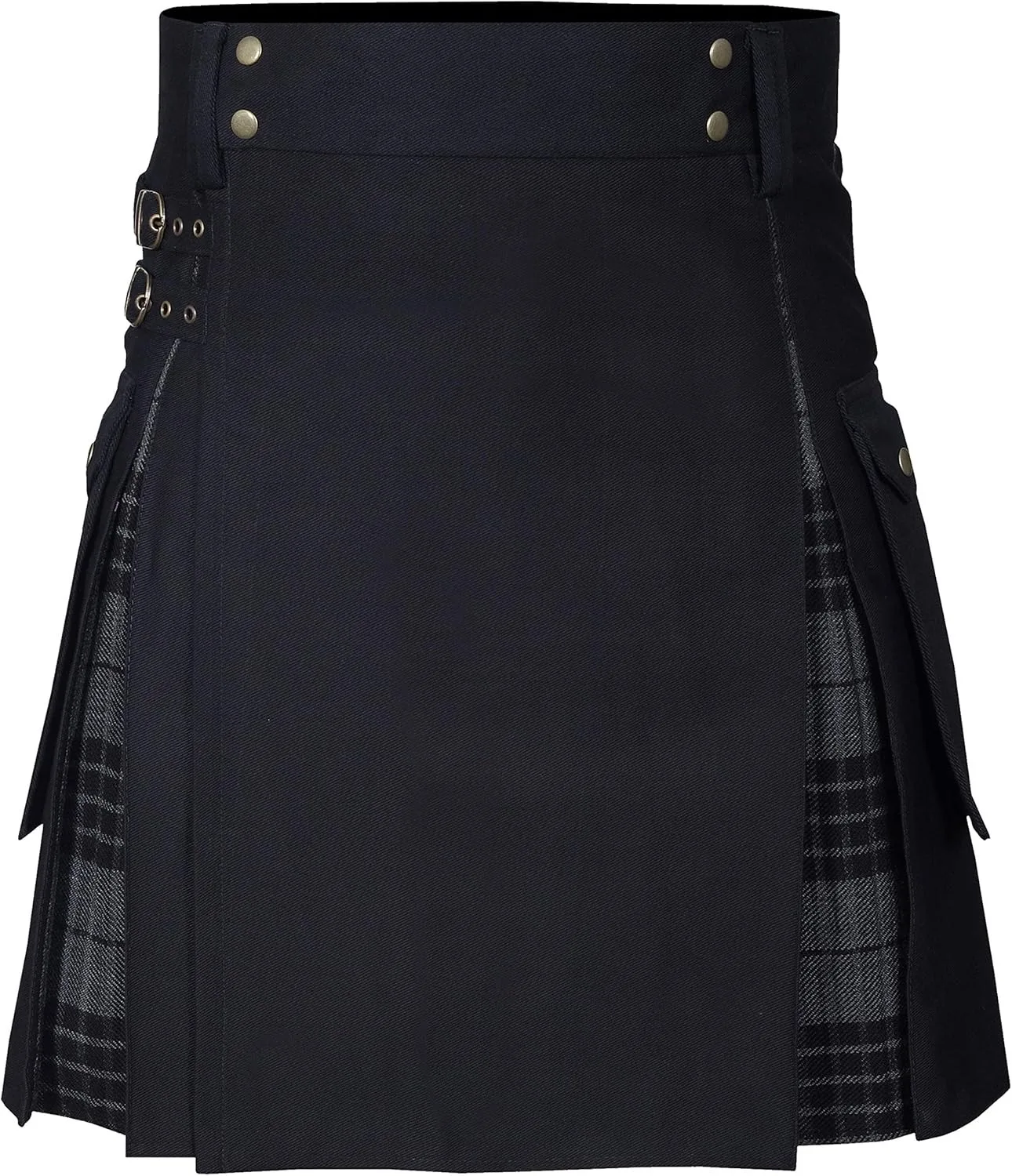 2026 Vintage Scottish-Style Buckle Skirt for Men & Women,Multi-Color Plaid Patchwork Contrast Pleated Stage Performance Skirts