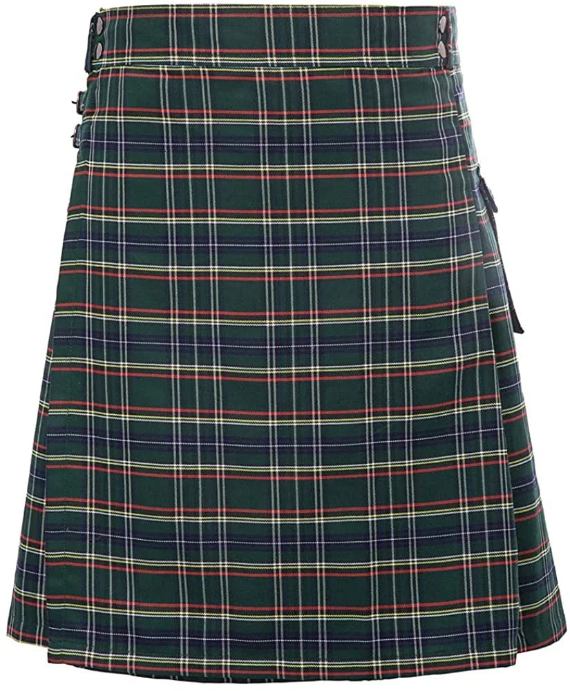 2026 Vintage Scottish-Style Buckle Skirt for Men & Women,Multi-Color Plaid Patchwork Contrast Pleated Stage Performance Skirts