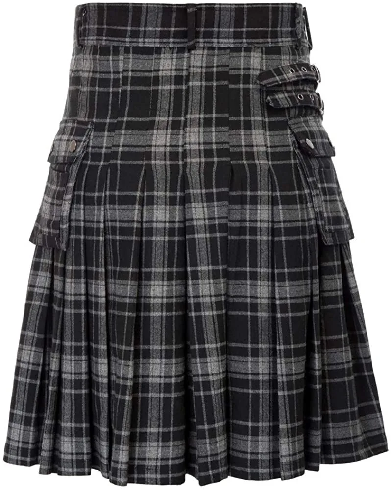 2026 Vintage Scottish-Style Buckle Skirt for Men & Women,Multi-Color Plaid Patchwork Contrast Pleated Stage Performance Skirts