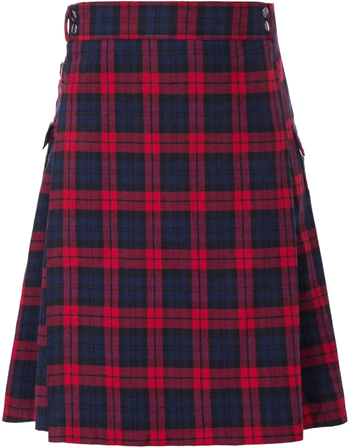 2026 Vintage Scottish-Style Buckle Skirt for Men & Women,Multi-Color Plaid Patchwork Contrast Pleated Stage Performance Skirts