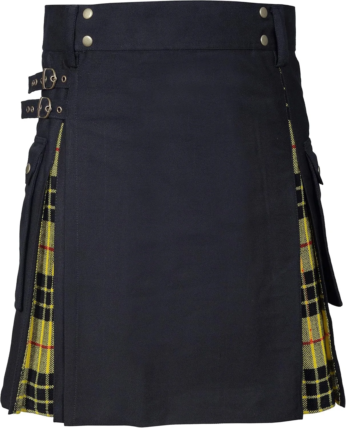 2026 Vintage Scottish-Style Buckle Skirt for Men & Women,Multi-Color Plaid Patchwork Contrast Pleated Stage Performance Skirts