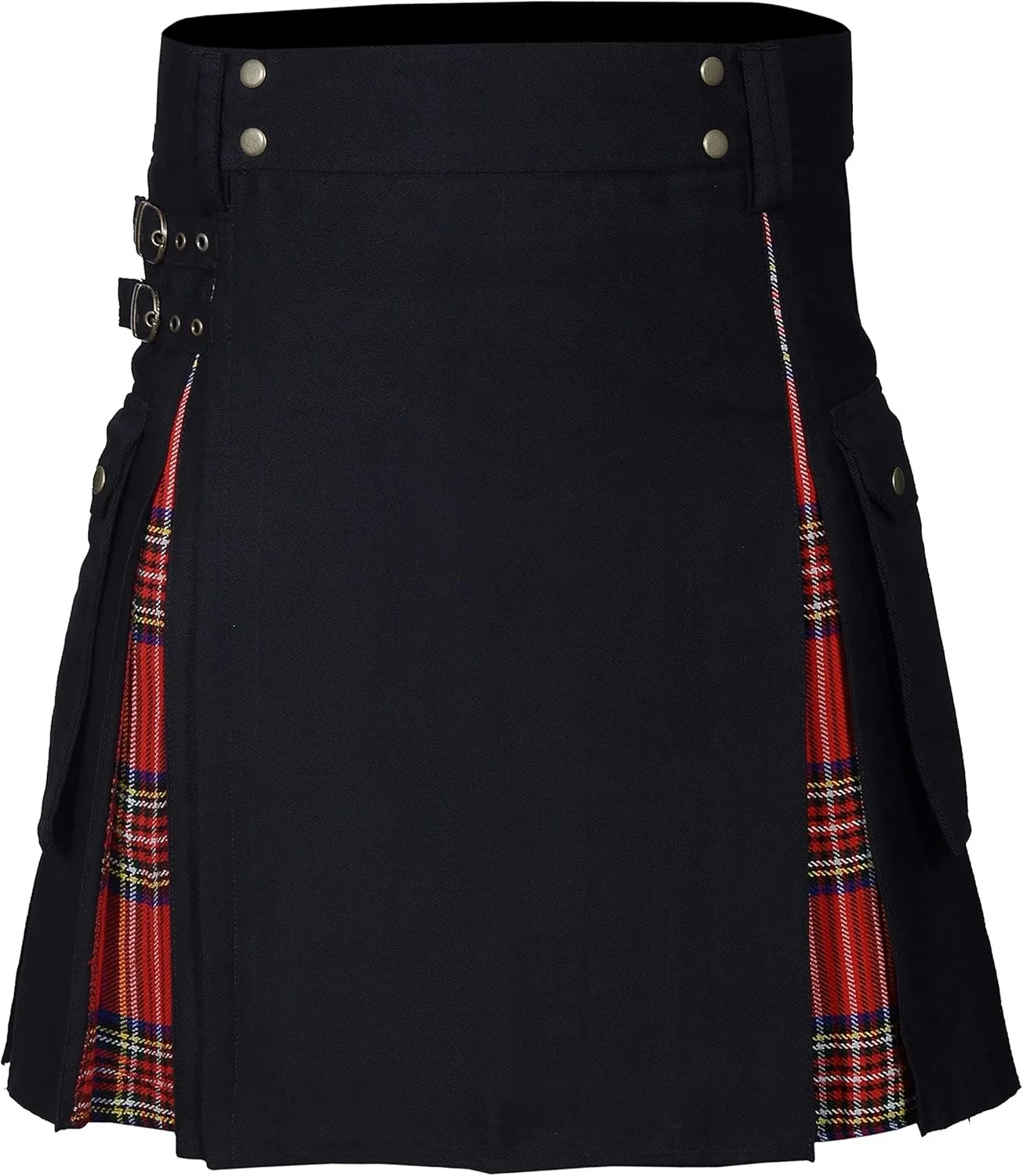 2026 Vintage Scottish-Style Buckle Skirt for Men & Women,Multi-Color Plaid Patchwork Contrast Pleated Stage Performance Skirts