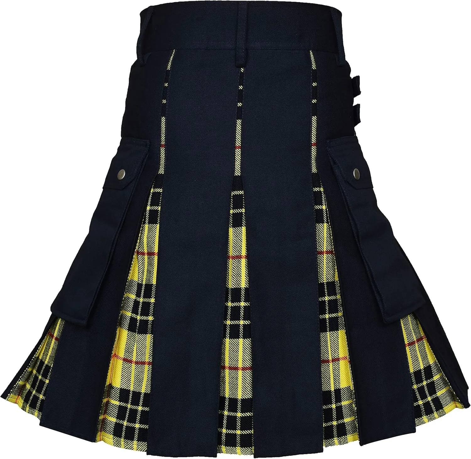 2026 Vintage Scottish-Style Buckle Skirt for Men & Women,Multi-Color Plaid Patchwork Contrast Pleated Stage Performance Skirts
