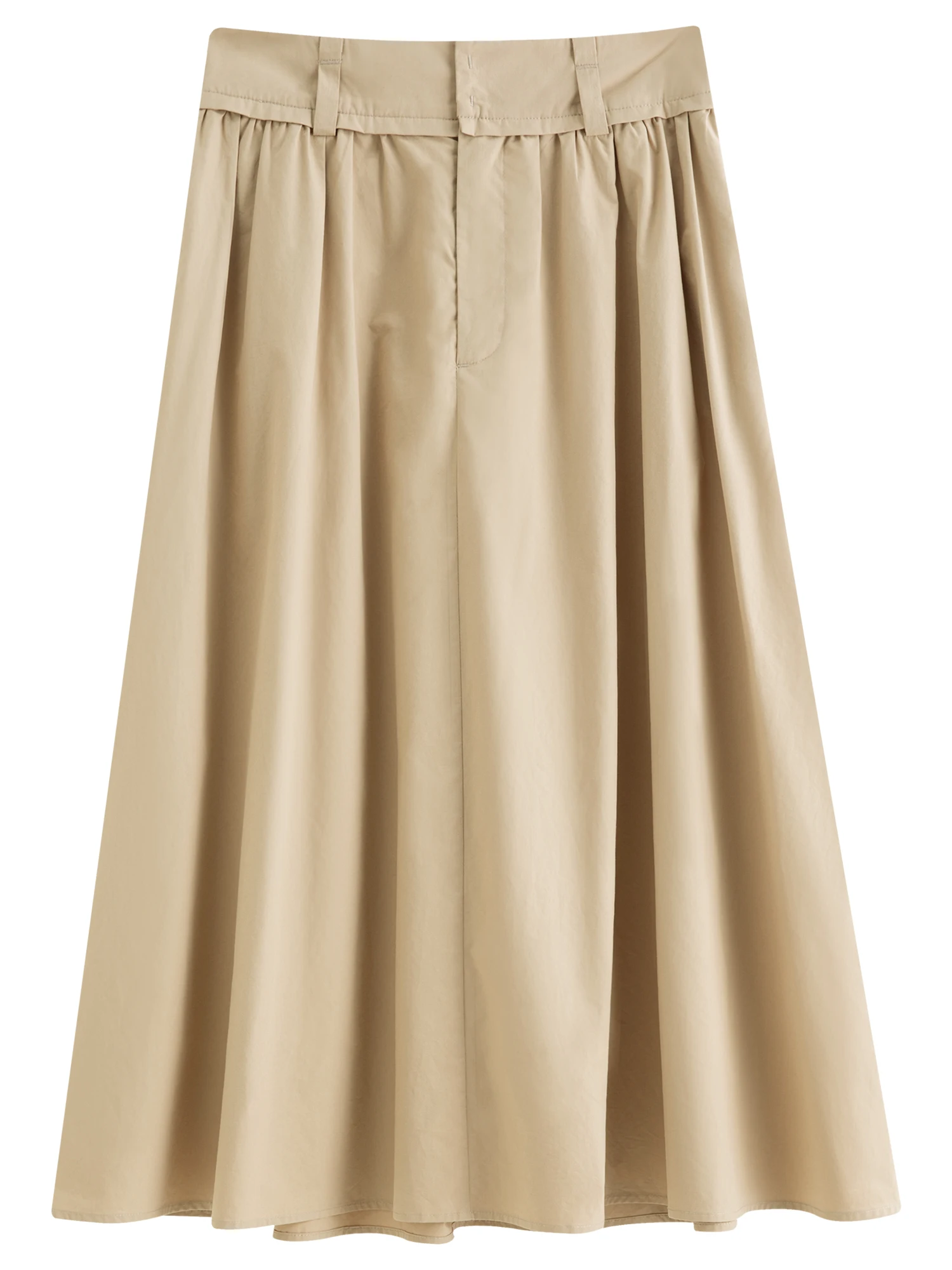 DUSHU Women's Wide Waist High Waist A-line Skirt 2025 Autumn New Arrival Casual Workwear Style Skirt for Women 25DS83134