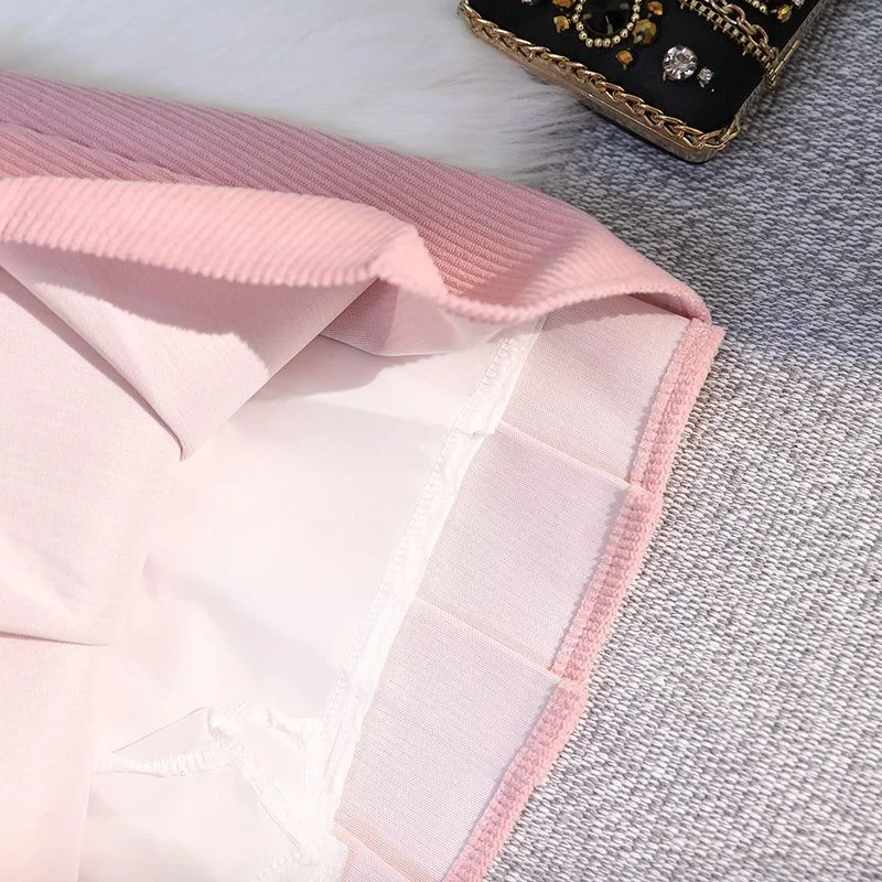 Streetwear Corduroy Pleated Skirt Women Sexy Short Skirt Autumn Winter High Waist Sashes Slim A-line Skirts Girl With Liner 2025