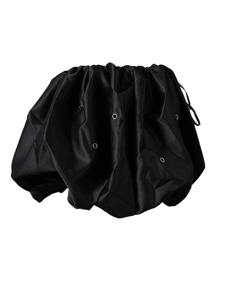DEAT Fashion Chicken Eye Lace Up Skirt Women's Elastic High Waist Spicy Girl Fluffy Mini Skirts Summer New Tide