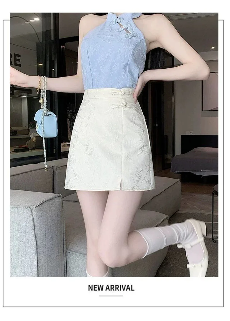 Elegant Pink White Mini Skirts for Women Fashion Bow Short Skirts Women's Summer Slim Skirts Pants Women Split High Waist Skirts