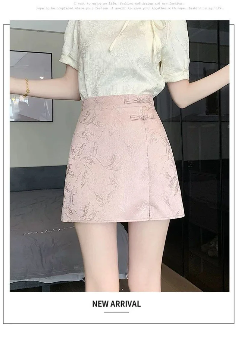 Elegant Pink White Mini Skirts for Women Fashion Bow Short Skirts Women's Summer Slim Skirts Pants Women Split High Waist Skirts