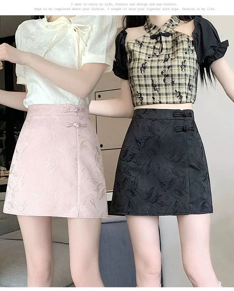 Elegant Pink White Mini Skirts for Women Fashion Bow Short Skirts Women's Summer Slim Skirts Pants Women Split High Waist Skirts