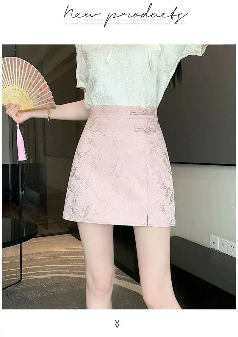 Elegant Pink White Mini Skirts for Women Fashion Bow Short Skirts Women's Summer Slim Skirts Pants Women Split High Waist Skirts