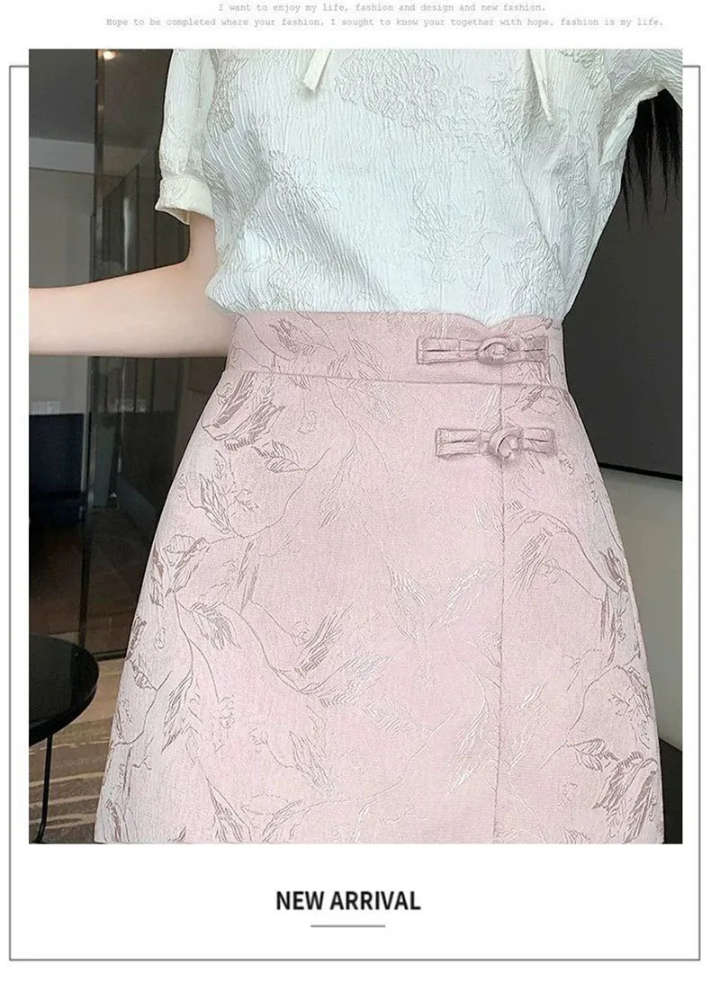 Elegant Pink White Mini Skirts for Women Fashion Bow Short Skirts Women's Summer Slim Skirts Pants Women Split High Waist Skirts