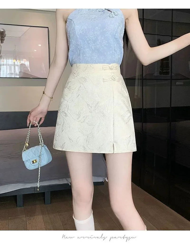 Elegant Pink White Mini Skirts for Women Fashion Bow Short Skirts Women's Summer Slim Skirts Pants Women Split High Waist Skirts