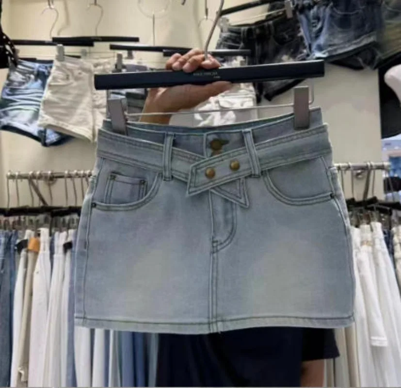 Summer High Waist White Denim Skirt for Women Y2k High Waist Slim Fit Bodycon Skirts 2026 New Vintage All-match Faldas Mujer