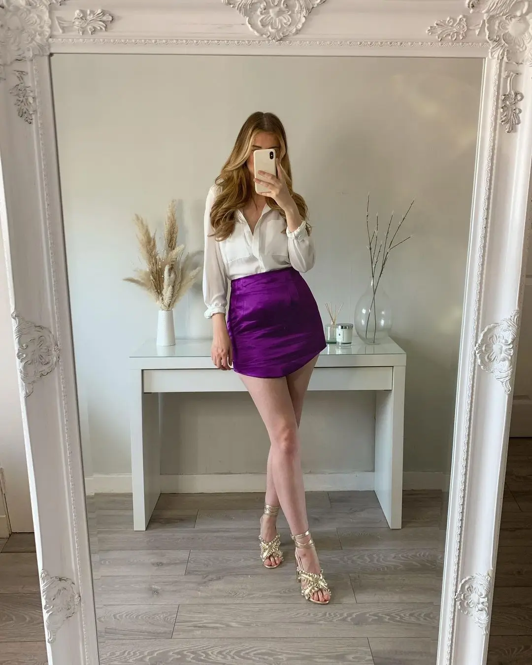 Willshela Women Fashion Purple Satin Mini Skirt High-waist Side Zipper Chic Lady Woman INS style Soft Short skirts