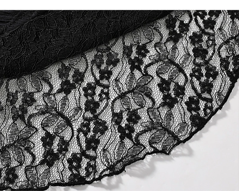 Y2K Black Long Skirt Women Harajuku Gothic Lace Asymmetrical Maxi Skirts Summer Korean Ruffles Patchwork Bandage Design Faldas