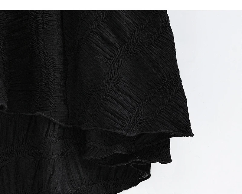 Y2K Black Long Skirt Women Harajuku Gothic Lace Asymmetrical Maxi Skirts Summer Korean Ruffles Patchwork Bandage Design Faldas