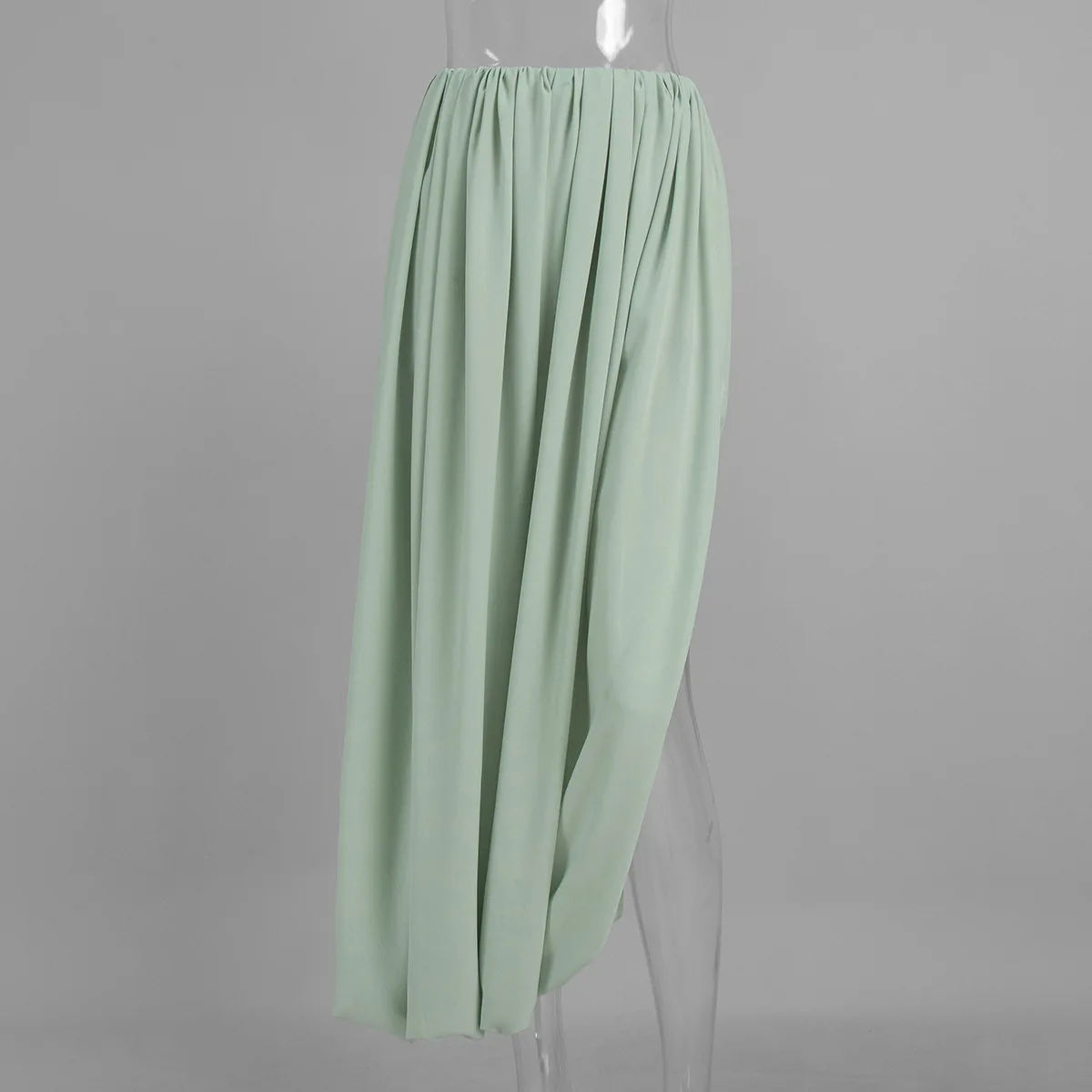 Typhaland Pleated Draped Slit Long Skirt For Women Casual Loose High Waist 2026 Summer New Female Skirts Solid Commuting Clothes
