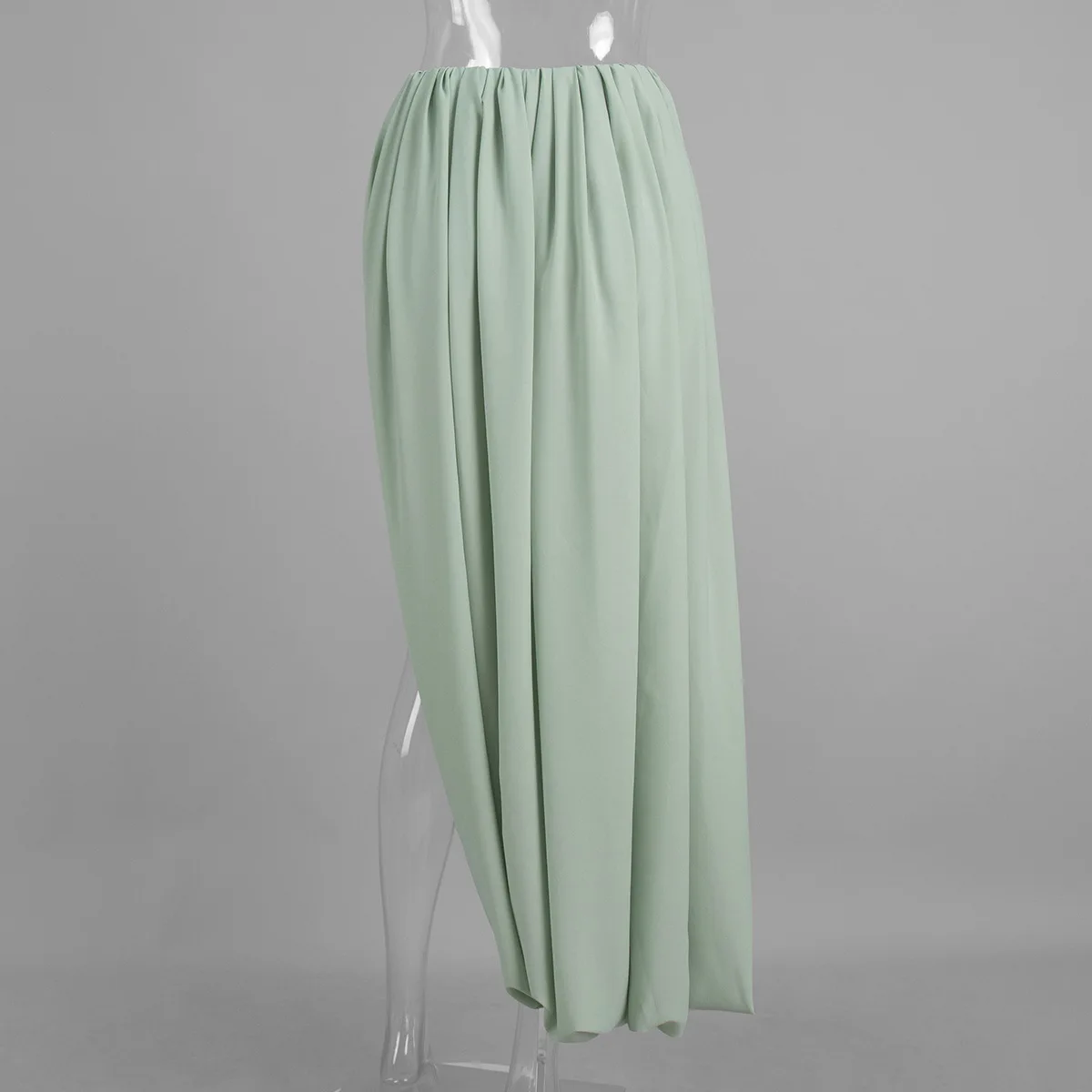 Typhaland Pleated Draped Slit Long Skirt For Women Casual Loose High Waist 2026 Summer New Female Skirts Solid Commuting Clothes