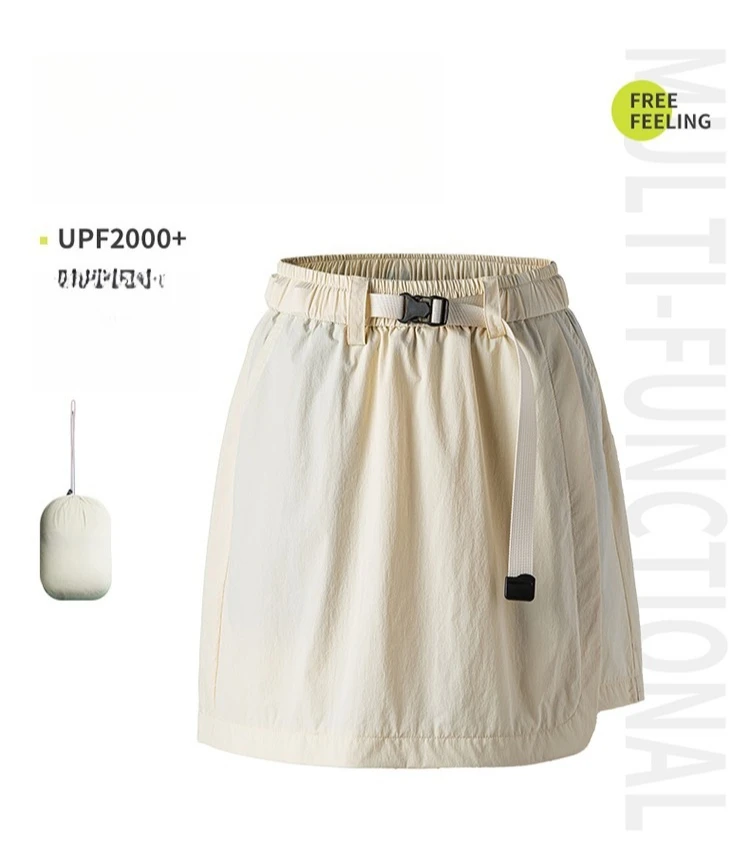 Women's UPF2000+ UV Protection Skort High Waist Hiking Skirt Shorts Quick Dry Cooling Summer Tennis Sports Skirt with Pouch