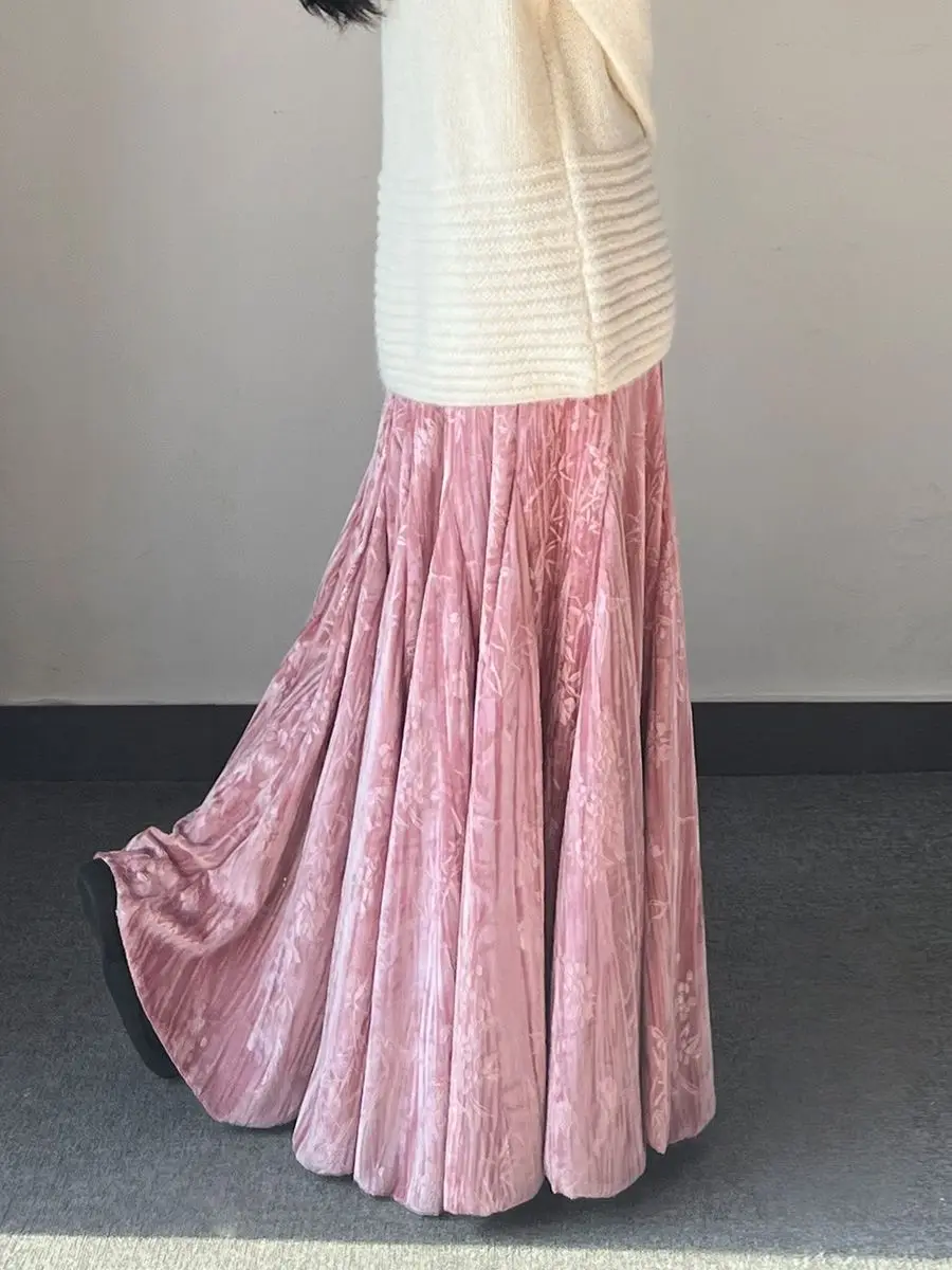 Skirts Women Mid Length Skirt A Line Slim Fit Pleated High Waist Sexy Elegant Splice Y2k Streetwear Work Regular 2026 Spring