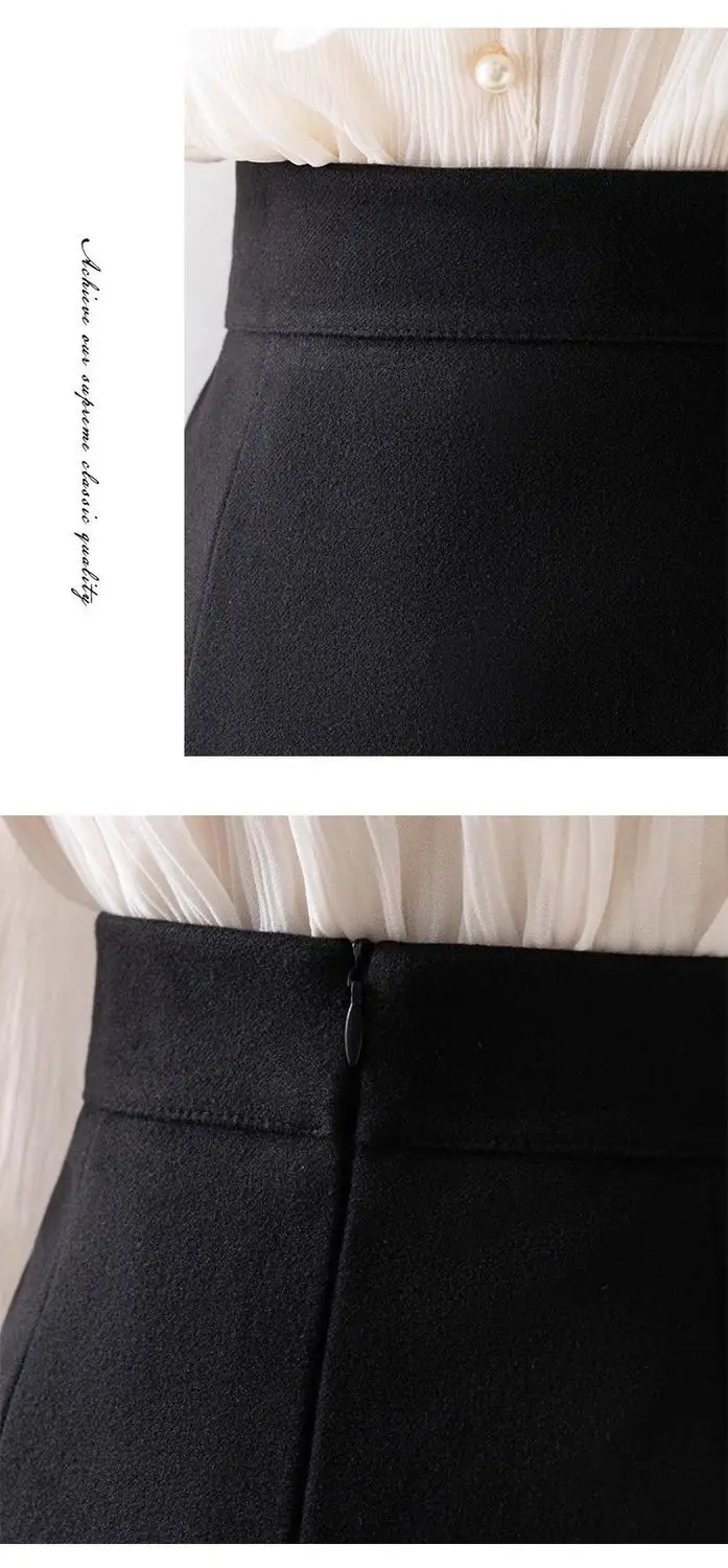 Women Elegant Casual Office Skirt 2025 Spring Autumn High Waist Mermaid Mid Length Bodycon Korean Style Long Skirt