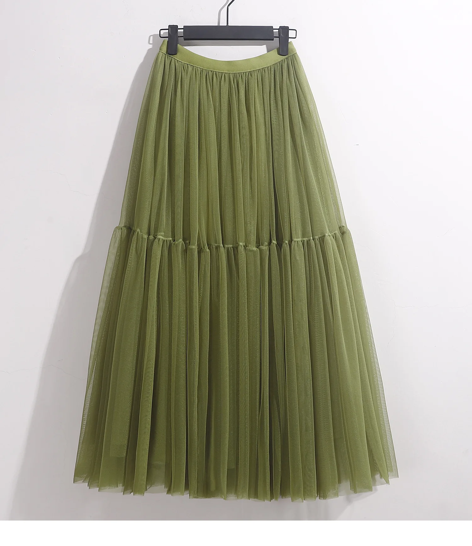 Maxi Long Tulle Skirt for Women Black Gothic Pleated Casual Party Fairycore Summer Winter Jupe Longue 2026 Falda Mujer