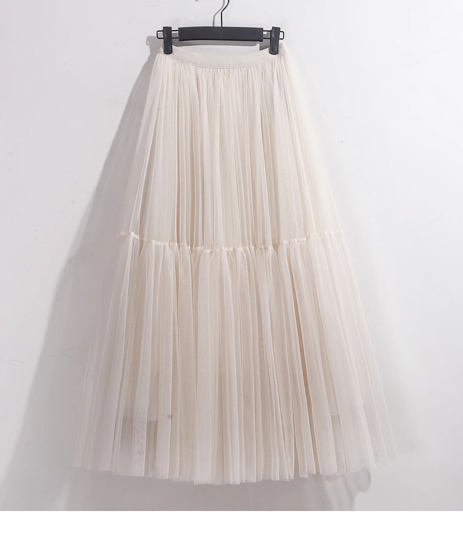 Maxi Long Tulle Skirt for Women Black Gothic Pleated Casual Party Fairycore Summer Winter Jupe Longue 2026 Falda Mujer