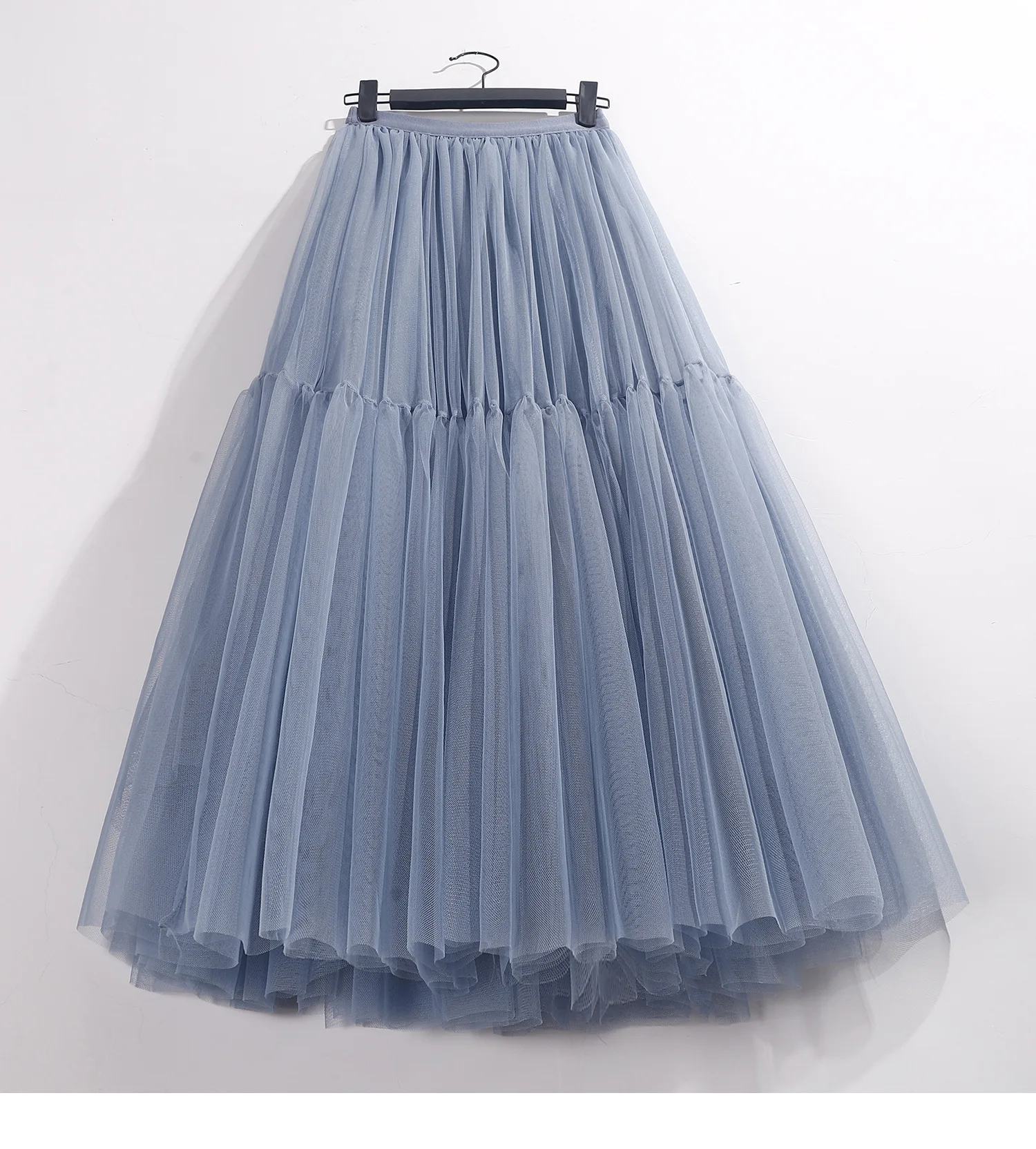 Maxi Long Tulle Skirt for Women Black Gothic Pleated Casual Party Fairycore Summer Winter Jupe Longue 2026 Falda Mujer