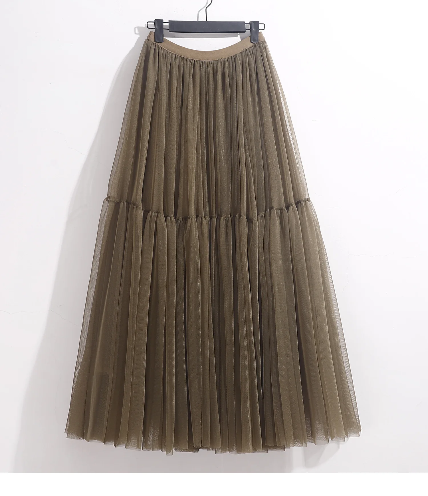 Maxi Long Tulle Skirt for Women Black Gothic Pleated Casual Party Fairycore Summer Winter Jupe Longue 2026 Falda Mujer