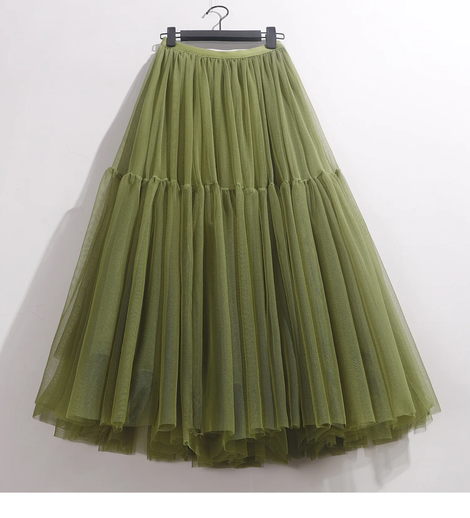 Maxi Long Tulle Skirt for Women Black Gothic Pleated Casual Party Fairycore Summer Winter Jupe Longue 2026 Falda Mujer
