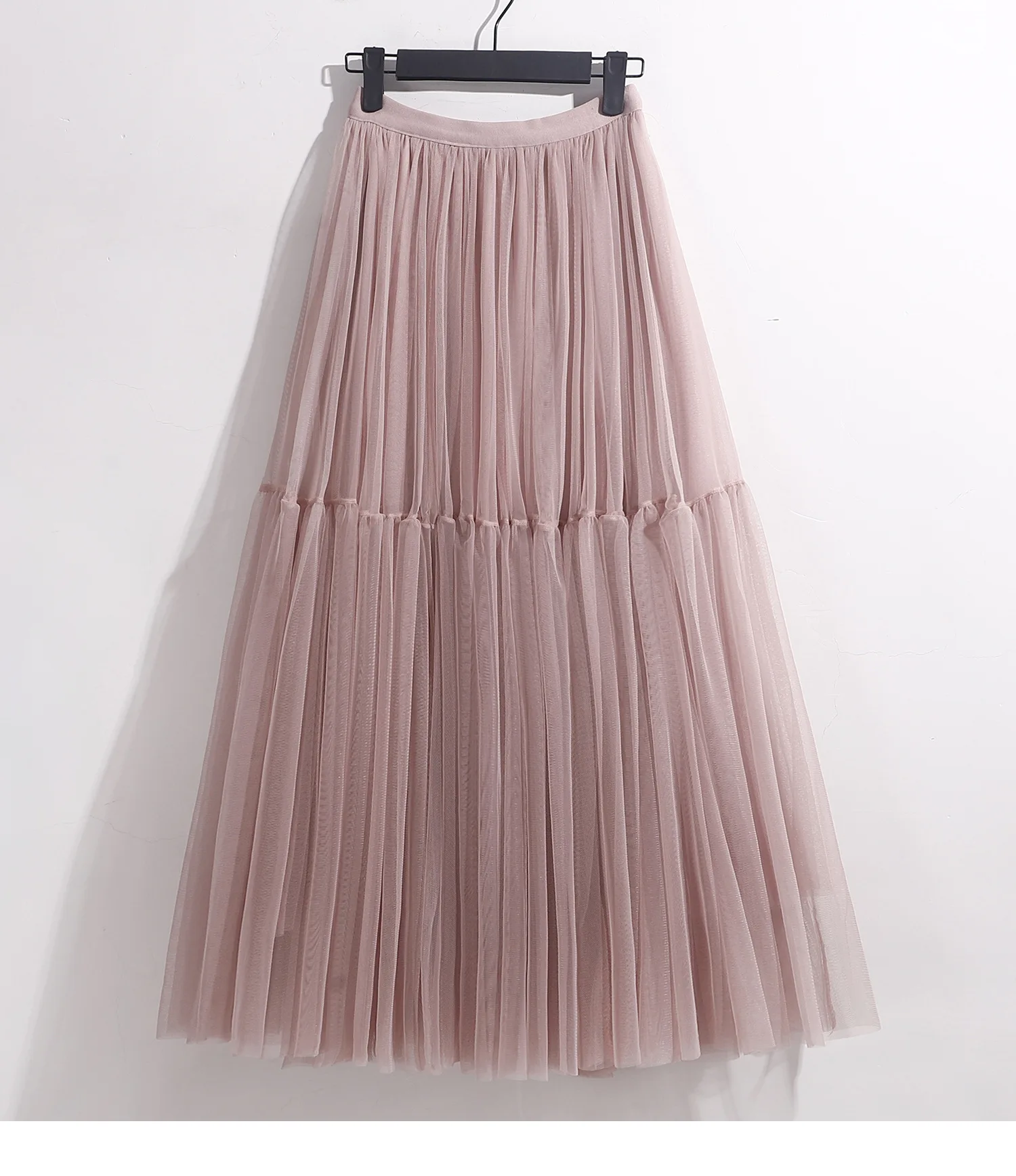 Maxi Long Tulle Skirt for Women Black Gothic Pleated Casual Party Fairycore Summer Winter Jupe Longue 2026 Falda Mujer