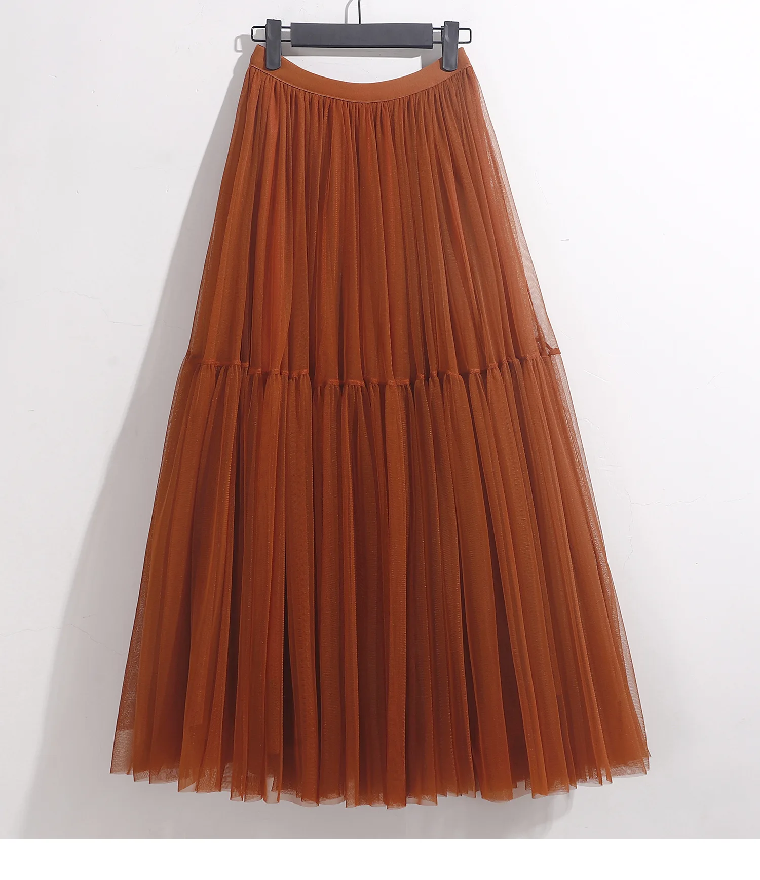 Maxi Long Tulle Skirt for Women Black Gothic Pleated Casual Party Fairycore Summer Winter Jupe Longue 2026 Falda Mujer