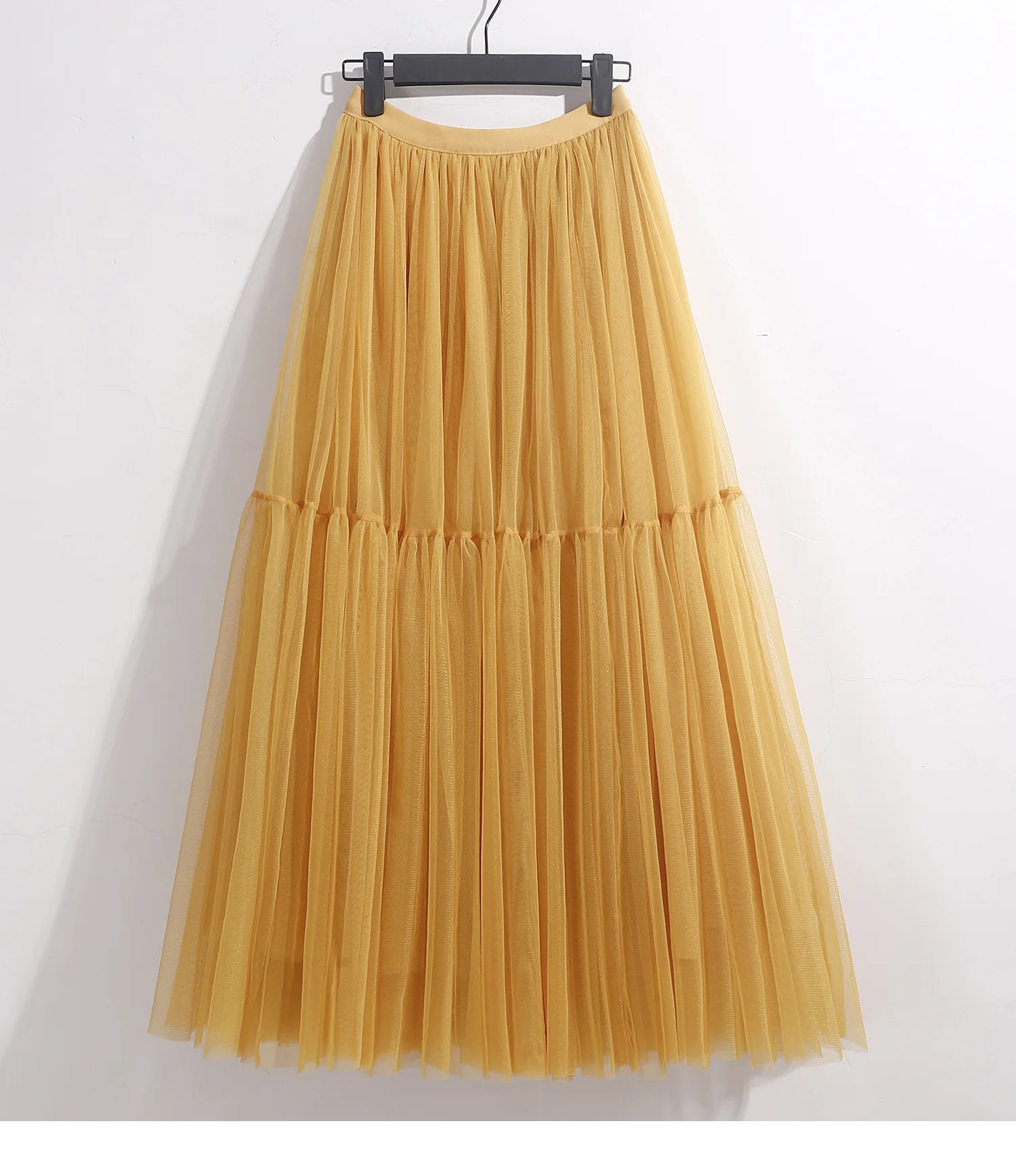 Maxi Long Tulle Skirt for Women Black Gothic Pleated Casual Party Fairycore Summer Winter Jupe Longue 2026 Falda Mujer