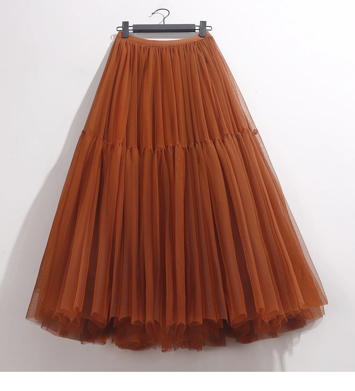 Maxi Long Tulle Skirt for Women Black Gothic Pleated Casual Party Fairycore Summer Winter Jupe Longue 2026 Falda Mujer
