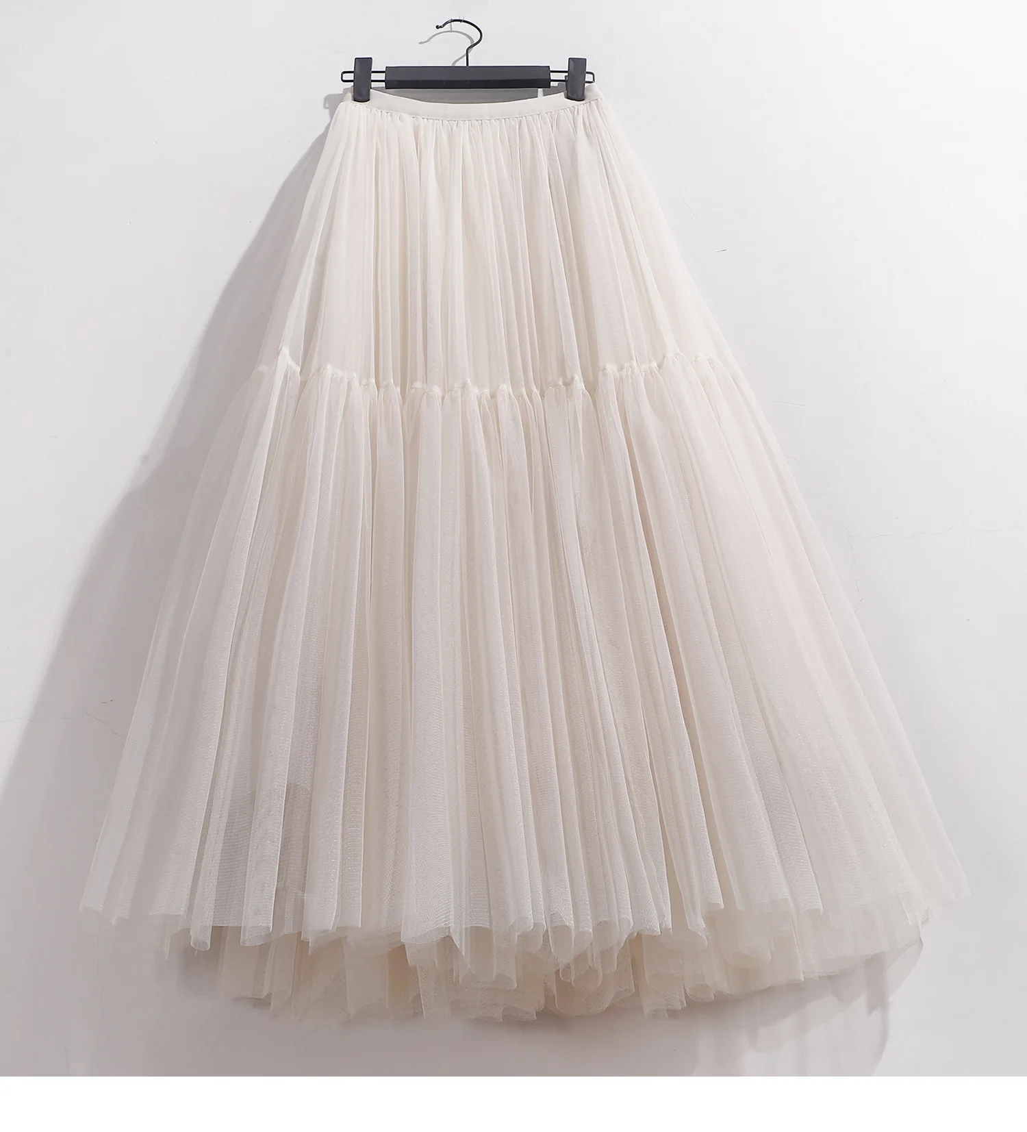 Maxi Long Tulle Skirt for Women Black Gothic Pleated Casual Party Fairycore Summer Winter Jupe Longue 2026 Falda Mujer