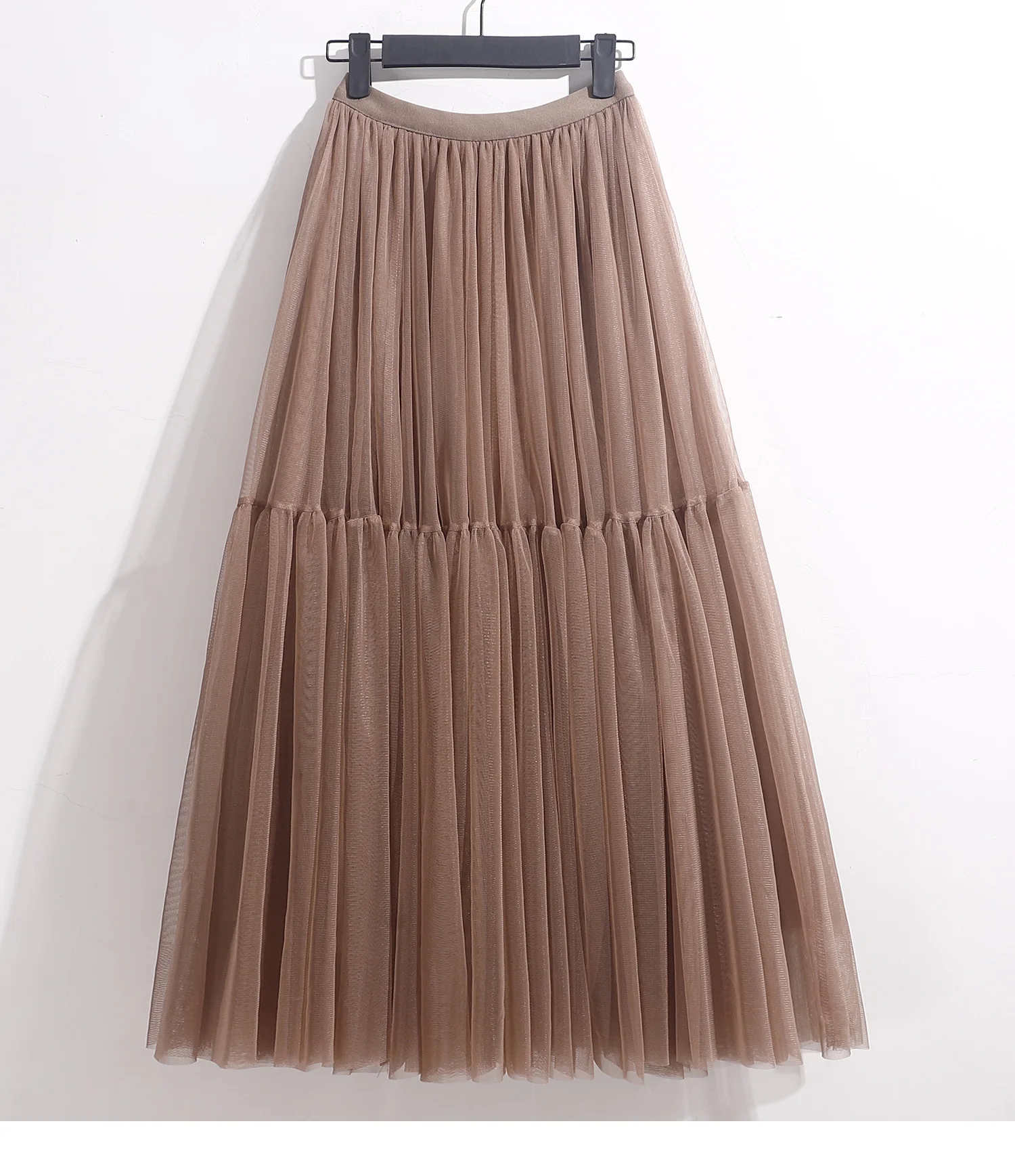 Maxi Long Tulle Skirt for Women Black Gothic Pleated Casual Party Fairycore Summer Winter Jupe Longue 2026 Falda Mujer