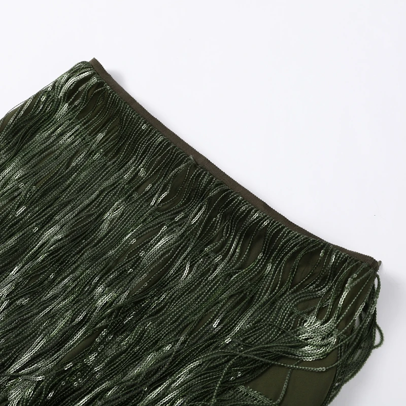 Fashion Beaded Tassels Long Skirt Women Loose High Waist A-line Female Skirts 2026 Autumn Winter Lady Y2k Party Clothes