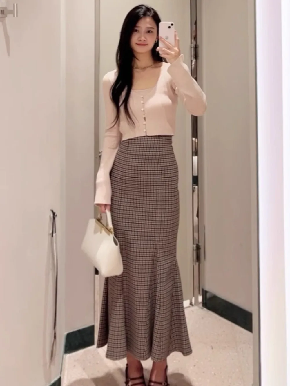 Kuzuwata Mermaid Celebrity Elegant Temperament Skirt Bodycon Slim Classic High Waist Faldas Japan French Mid-length Mujer Falda